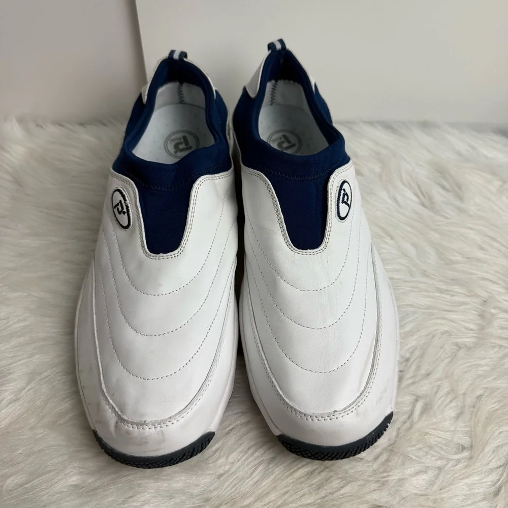 Navy Blue Leather Upper Shoes